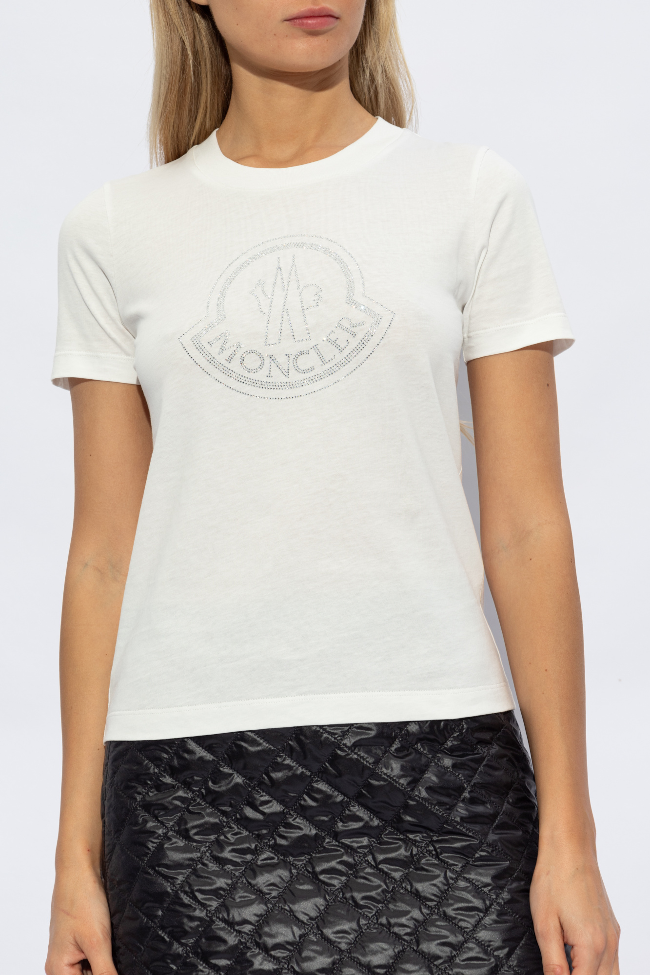 White T-shirt with logo Moncler - Vitkac GB